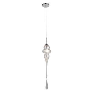 Pendente Organika Cromado e Transparente (d)13.5cm (a)65cm 1xe14 40w - Kb001c