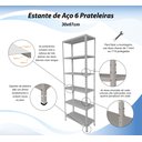 Ver imagem 3 de Estante de Aço com 6 Prateleiras de 30x67cm Branca