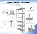 Ver imagem 3 de Estante de Aço com 6 Prateleiras de 30x67cm Branca