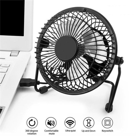 Ventilador Metal Mesa Notebook Mini Circulador Ar Usb Potente Casa Carro Articulavel Silencioso Port