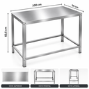 Ver imagem 3 de Mesa de Apoio Inox 100x50 para Cozinha e Restaurante