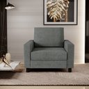 Ver imagem 2 de Poltrona Decorativa para e Recepção Malta L02 Linho Cinza Escuro - Lyam Decor