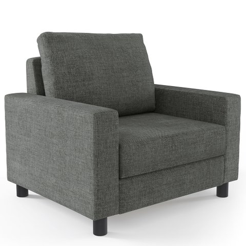 Poltrona Decorativa para e Recepção Malta L02 Linho Cinza Escuro - Lyam Decor