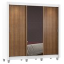 Ver imagem 2 de Guarda-Roupa Casal Madesa Lyon Plus 3 Portas de Correr com Espelho 4 Gavetas com Pés Branco/Rustic C