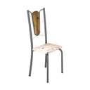 Ver imagem 5 de Conjunto de Mesa Tubular 75x75cm Tampo de Vidro com 4 Cadeiras Júlia Prata/Botanic Bege/Madeira
