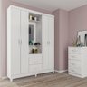 Guarda Roupa 4 Portas Atualle Capelinha 3130R-6 com Espelho e 2 Gavetas Branco SE - 2