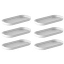 Ver imagem 1 de Kit 6 Bandejas Decorativas 16x8cm Dual Branca Oval Plástica ou Buffet Eventos