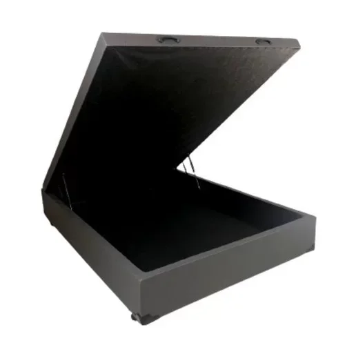 Ver imagem 2 de Cama Box Baú Viúvao Sintético Cinza Com 128cm de Largura
