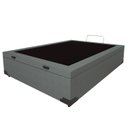 Ver imagem 1 de Cama Box Baú Viúvao Sintético Cinza Com 128cm de Largura