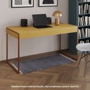 Ver imagem 1 de Escrivaninha Industrial Madeira Padrão Office Canela Malta 137x53cm com Base Cobre