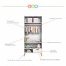 Quarto de Bebê Completo 1 Berço com 1 Guarda Roupa 2 Portas Caring  - 7