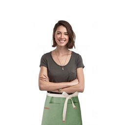 Avental de Cintura Verde Matte Algodao Cafeteria Bar Vegano - 2