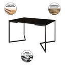 Ver imagem 2 de Mesa Jantar Industrial Preta Retangular 137x90cm Base V Ferro Preto