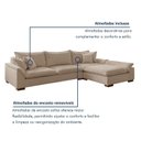 Ver imagem 4 de Sofá de Canto Modulado com Chaise 6 Lugares Linho Bege Dominique 320cm Yescasa