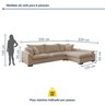 Sofá Modulado com Chaise Dominique Base em Madeira Maciça - 3