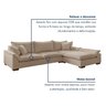 Sofá Modulado com Chaise Dominique Base em Madeira Maciça - 5