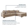 Sofá Modulado com Chaise Dominique Base em Madeira Maciça - 4