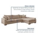 Ver mais imagens de Sofá de Canto Modulado com Chaise 6 Lugares Linho Bege Dominique 320cm Yescasa