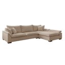 Ver imagem 2 de Sofá de Canto Modulado com Chaise 6 Lugares Linho Bege Dominique 320cm Yescasa