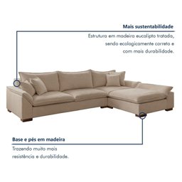 Sofá Modulado com Chaise M201 Base em Madeira Maciça - 11