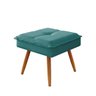 Puff Decorativo Joy Veludo Turquesa Ciano - Star Confort - 2