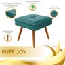 Puff Decorativo Joy Veludo Turquesa Ciano - Star Confort - 4