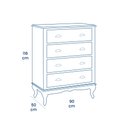 Ver imagem 4 de Cômoda de Madeira 4 Gavetas Pés Luis Xv 60816 Hannover - Branco