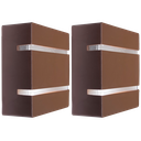 Ver imagem 1 de Kit 2 Luminárias Externas de Parede Slim 2 Focos Soquete G9:marrom/liso/110/220