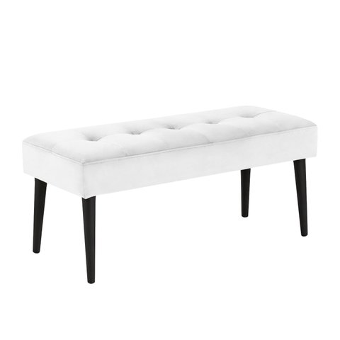 Banco Estofado Theo 1,40m Suede Branco - Inova Decor Inova Decorações