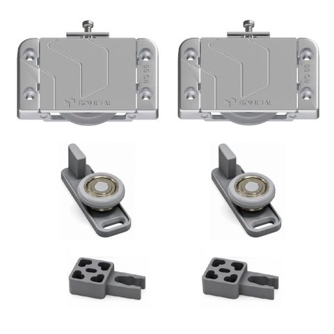 Kit para Porta de Correr Ro 65 4013 Sl Prata Sobreposto 60kg 1 Porta Rometal Unitário