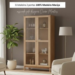 Cristaleira 190cm 2 Portas 100% Madeira Maciça Barcelona - 9