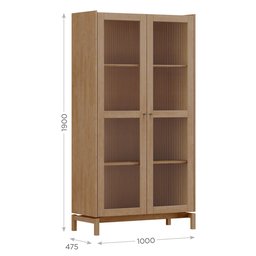 Cristaleira 190cm 2 Portas 100% Madeira Maciça Barcelona - 4