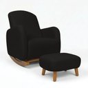Ver imagem 3 de Poltrona Amamentação Balanço Madeira e Puff Jhessy Suede D03 - D'rossi