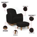 Ver imagem 4 de Poltrona Amamentação Balanço Madeira e Puff Jhessy Suede D03 - D'rossi