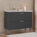 Ver imagem 2 de Balcão de Cozinha com Pia Inox 100cm Pérola Z34 Preto - Mpozenato