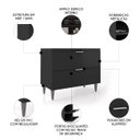 Ver imagem 3 de Balcão de Cozinha com Pia Inox 100cm Pérola Z34 Preto - Mpozenato