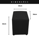 Ver imagem 2 de Puff Bau Quadrado Decoração Guarda Brinquedos Assento - Preto