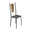 Ver imagem 5 de Conjunto de Mesa Tubular 75x75cm Tampo de Vidro com 4 Cadeiras Júlia Prata/Riscas/Madeira