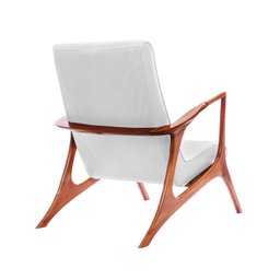 Poltrona Couro Branco Vk Anos 50 Cor Branco - 3