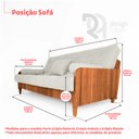 Ver imagem 5 de Sofá Cama Paris Ii Ripado Acquablock Madeira Maciça Natural - Azul Royal