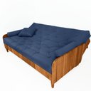 Ver imagem 3 de Sofá Cama Paris Ii Ripado Acquablock Madeira Maciça Natural - Azul Royal