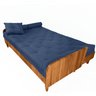 Sofá Cama Paris Ii Ripado Acquablock Madeira Maciça Natural - Azul Royal - 2