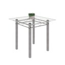 Ver imagem 4 de Conjunto de Mesa Tubular 75x75cm Tampo de Vidro com 4 Cadeiras Júlia Branco/Preto Floral/Pérola/Madeira