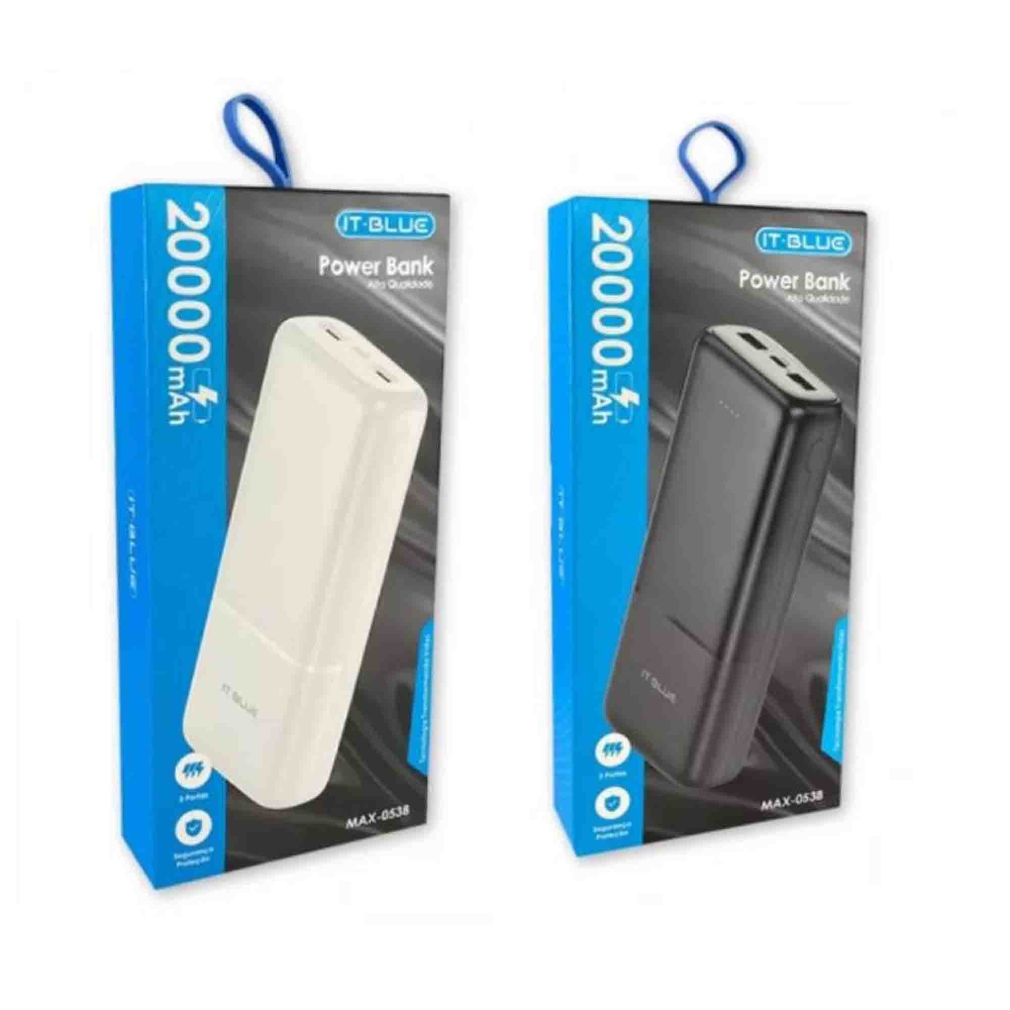 Carregador Portátil Power Bank 20.000mah Meu Kit de Viagem Max-0538 ...
