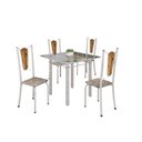 Ver imagem 2 de Conjunto de Mesa Tubular 75x75cm Tampo de Vidro com 4 Cadeiras Júlia Branco/Cisal/Perola/Madeira