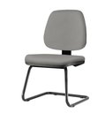 Ver imagem 1 de Cadeira Job Assento Crepe Cinza Claro Base Fixa Preta - 54558