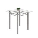 Ver imagem 4 de Conjunto de Mesa Tubular 75x75cm Tampo de Vidro com 4 Cadeiras Júlia Branco/Botanic Bege/Perola/Madeira