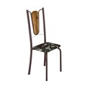 Ver imagem 5 de Conjunto de Mesa Tubular 75x75cm Tampo de Vidro com 4 Cadeiras Júlia Marrom/Preto Floral/Cacau/Madeira