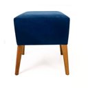 Ver imagem 1 de Puf Puff Marrocos Quadrado Pés Palito Suede Azul Marinho