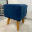 Ver imagem 2 de Puf Puff Marrocos Quadrado Pés Palito Suede Azul Marinho